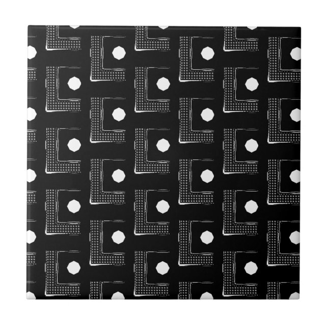 Ceramic Tile White and Black (Front)