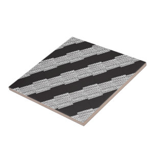 Ceramic Tile White and Black Plaid