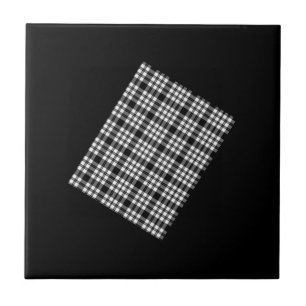 Ceramic Tile White and Black Plaid