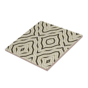 Ceramic Tile White Black Gold