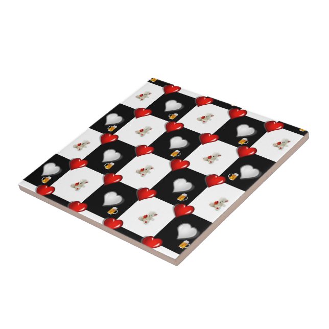 Ceramic Tile White Teddy Bear Beer (Side)