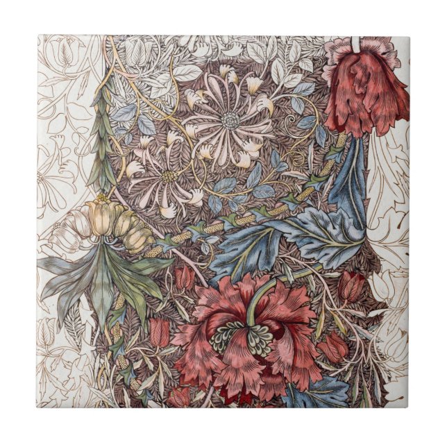 CERAMIC TILE : WILLIAM MORRIS : WILD TULIP (Front)