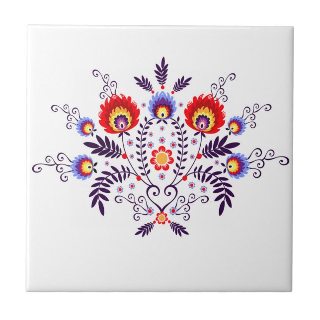 Ceramic tile with polish pattern folk (Front)