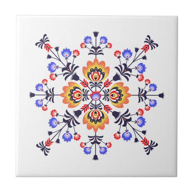 Ceramic tile with polish pattern folk (Front)