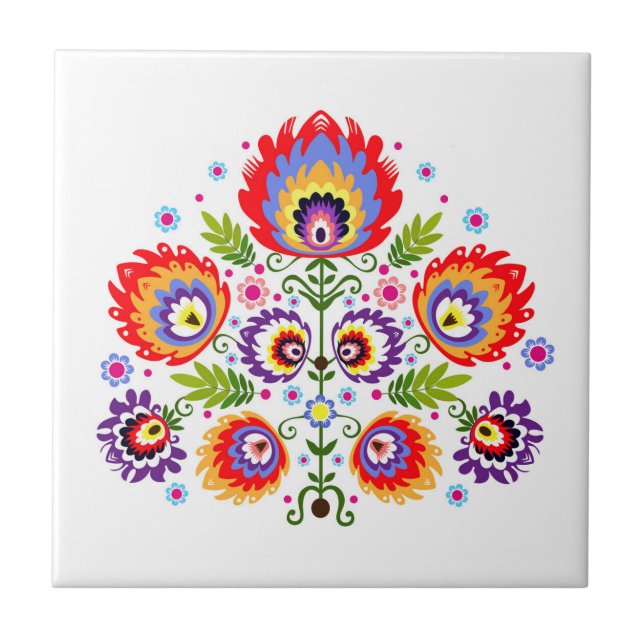 Ceramic tile with polish pattern folk (Front)