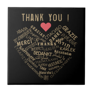 Ceramic Tile with Thank You Text  Multi Language