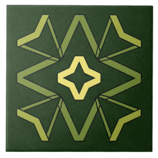 Ceramic Tile- Yellow and Green Textured Pattern Tile