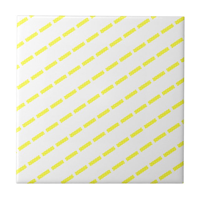 Ceramic Tile Yellow Polkadot White  (Front)