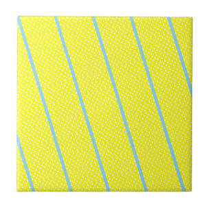 Ceramic Tile Yellow Polkadot White 