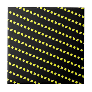 Ceramic Tile Yellow Polkadot White Black
