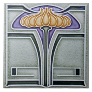 Ceramic Tiles - Art Nouveau Floral Wall Tile