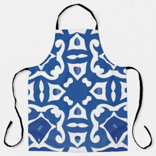 Ceramic tiles azulejo portugal. Vintage seamless p Apron
