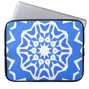 Ceramic tiles azulejo portugal. Vintage seamless p Laptop Sleeve