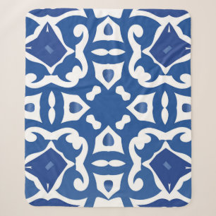 Ceramic tiles azulejo portugal. Vintage seamless p Sherpa Blanket
