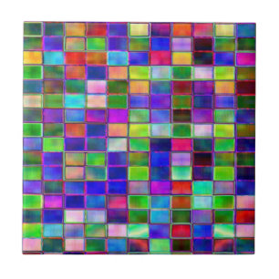 Ceramic tiles - coloured blocks design