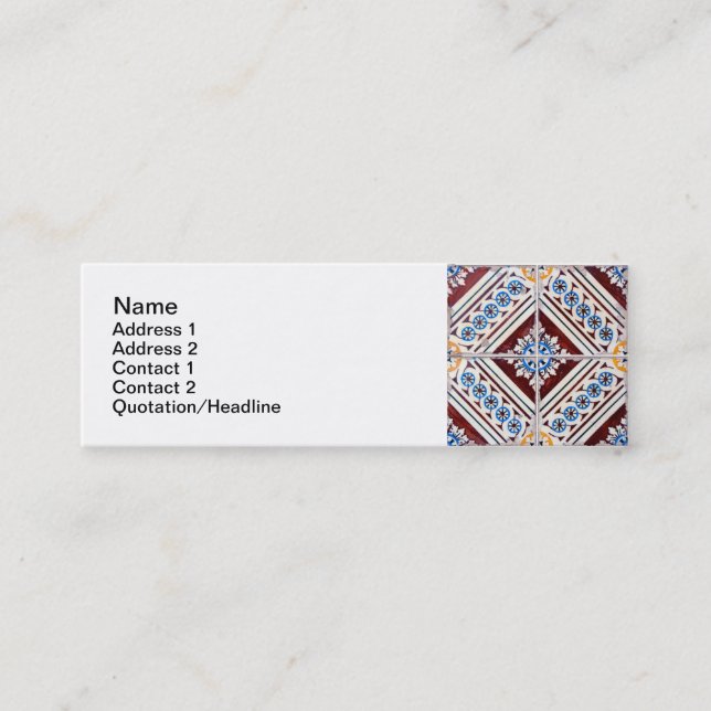 Ceramic tiles mini business card (Front)