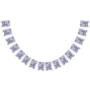 Ceramic tiles pattern bunting 