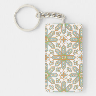 Ceramic tiles pattern key ring
