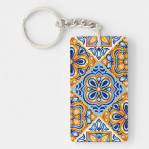 Ceramic tiles pattern key ring
