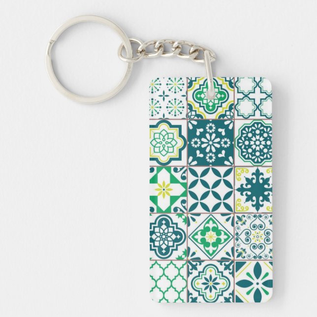 Ceramic tiles pattern key ring (Front)
