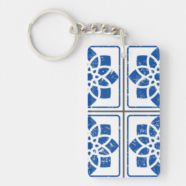 Ceramic tiles pattern key ring (Front)