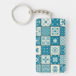 Ceramic tiles pattern key ring