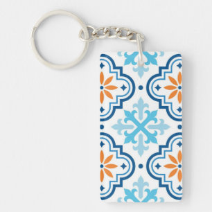 Ceramic tiles pattern key ring