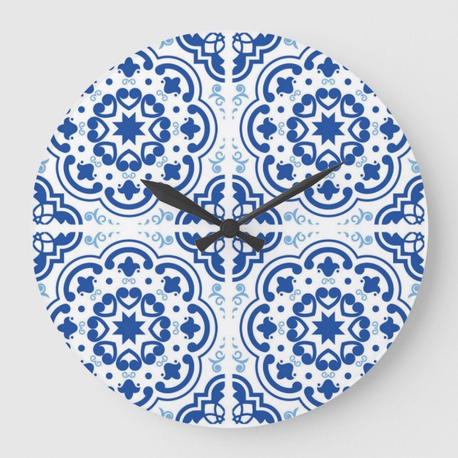 Ceramic tiles pattern large clock (Front)