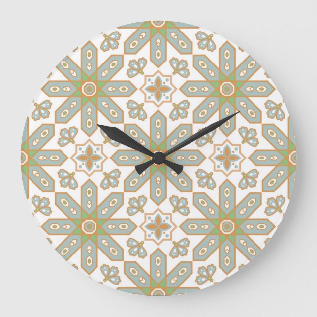 Ceramic tiles pattern large clock (Front)