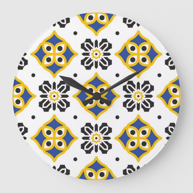 Ceramic tiles pattern large clock (Front)