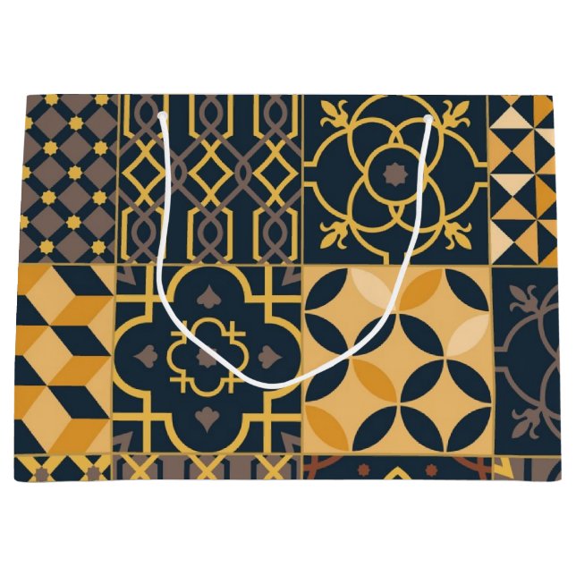 Ceramic tiles pattern large gift bag (Front)