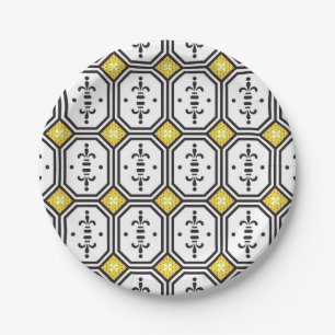 Ceramic tiles pattern paper plate