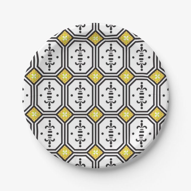 Ceramic tiles pattern paper plate (Front)