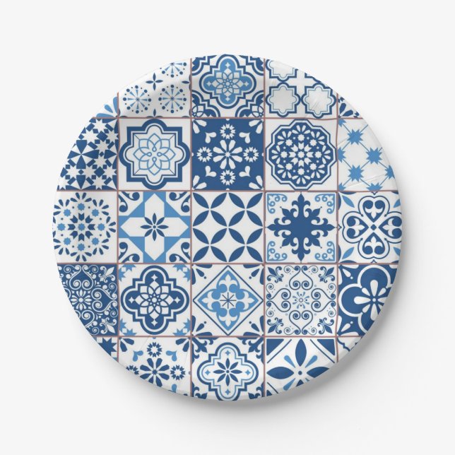 Ceramic tiles pattern paper plate (Front)