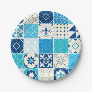 Ceramic tiles pattern paper plate