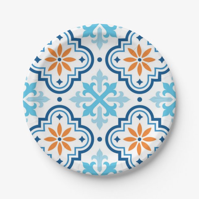 Ceramic tiles pattern paper plate (Front)
