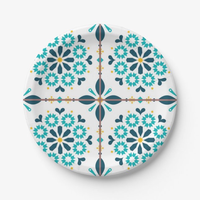 Ceramic tiles pattern paper plate (Front)