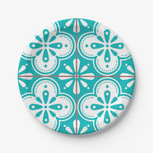 Ceramic tiles pattern paper plate