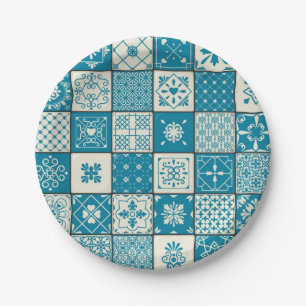 Ceramic tiles pattern paper plate