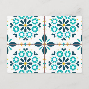Ceramic tiles pattern postcard