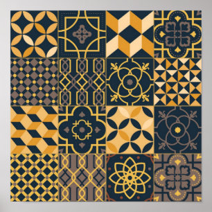 Ceramic tiles pattern poster