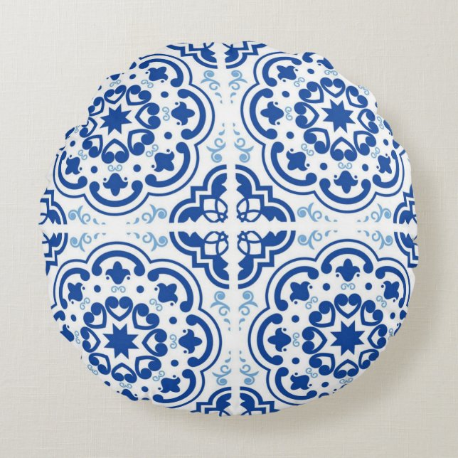 Ceramic tiles pattern round cushion (Front)
