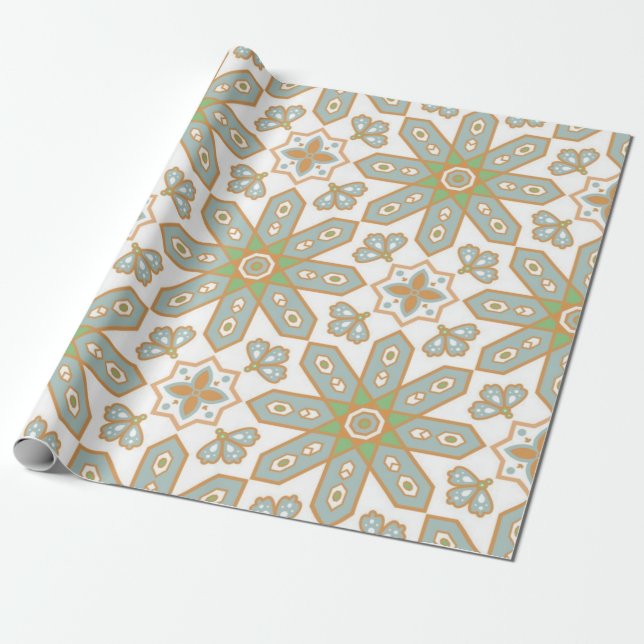 Ceramic tiles pattern wrapping paper (Unrolled)