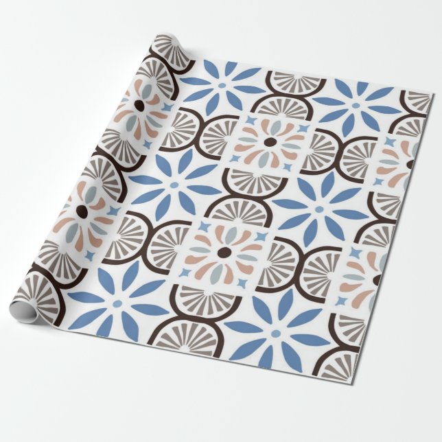 Ceramic tiles pattern wrapping paper (Unrolled)