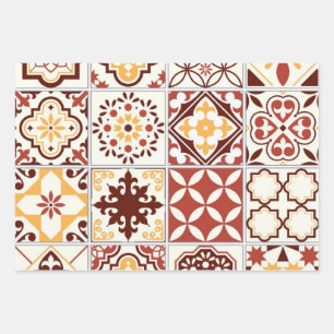 Ceramic tiles pattern wrapping paper sheet