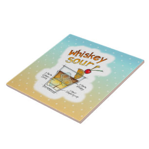CERAMIC TILES - WHISKEY SOUR RECIPE COCKTAIL ART