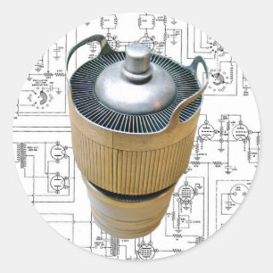 Ceramic Transmitting Tube Schematic Classic Round Sticker