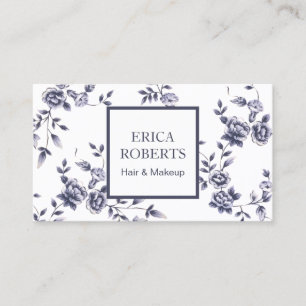 Ceramic Vintage Blue Floral Beauty Boutique Salon Business Card