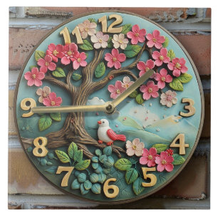 ceramice wall clock tile
