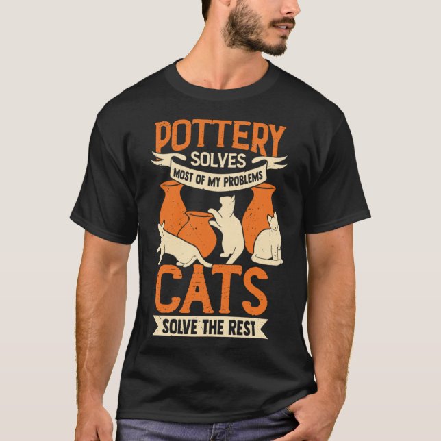 Ceramicist Pottery Maker Cat Lover Gift family T-Shirt (Front)